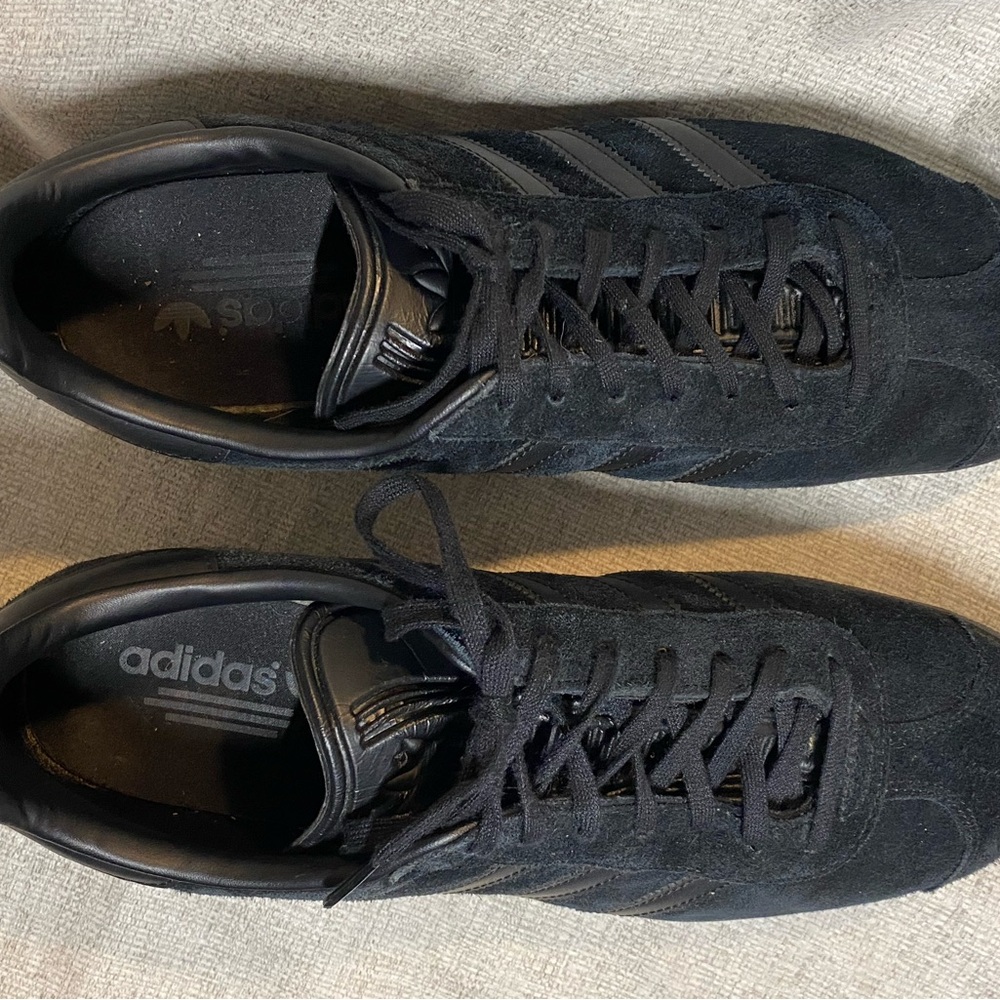 Adidas Black Gazelle Sneakers Suede Upper Low-Top
